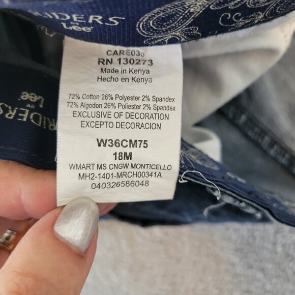 Riders Lee Womens Jeans 18 Plus Capri Zip Fly Dark Blue Denim Wash CAP39E - Picture 8 of 9